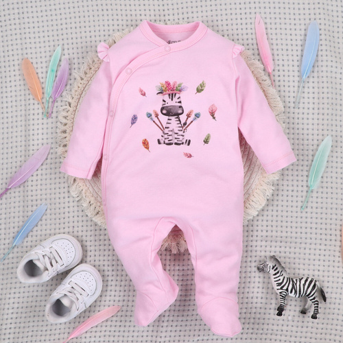 ABN-5539 Pijama para bebé Nini Happy Animals de algodón orgánico - 100% de seguridad, cierres sin níquel, producción polaca