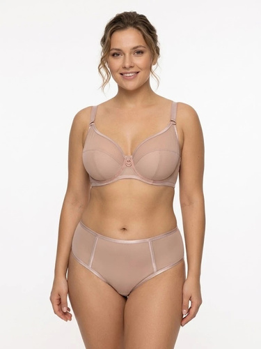 Braguitas brasileñas Azal Zoja beige de malla transparente invisibles bajo la ropa