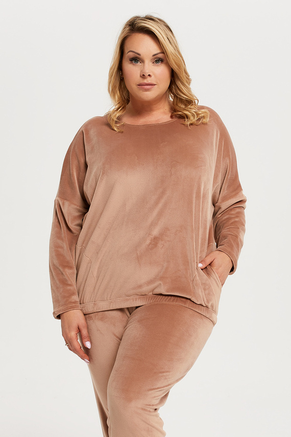 Conjunto largo Juga para mujer. manga, longitud. pantalón Italian Fashion - beige