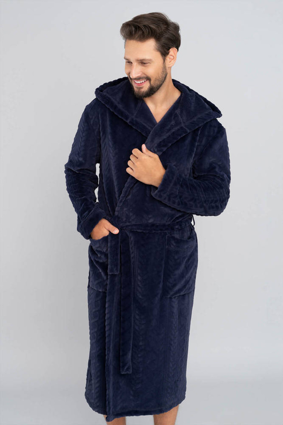 Zygmunt Albornoz para hombre con capucha Moda Italiana - azul marino