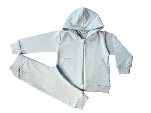 Mamatti DR2152 Conjunto de chándal azul niño - sudadera con capucha y pantalón con banda elástica