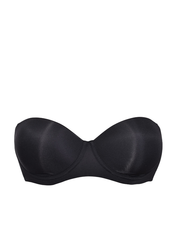 2550 Sujetador bandeau - acolchado, liso, con tirantes extraíbles Sielei negro