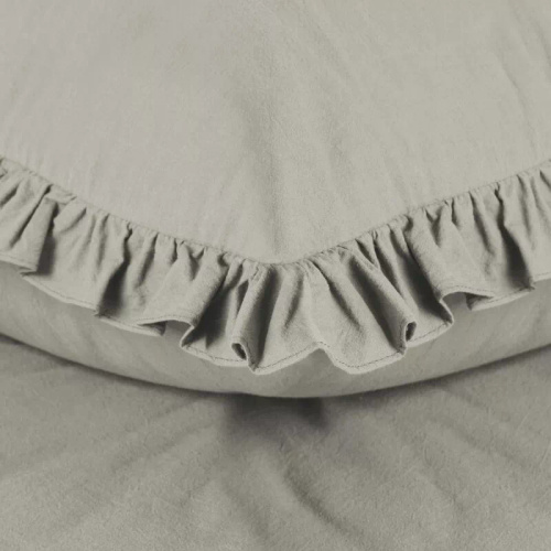 Ropa de cama de algodón con volante Eurofirany 100% algodón con cremallera beige