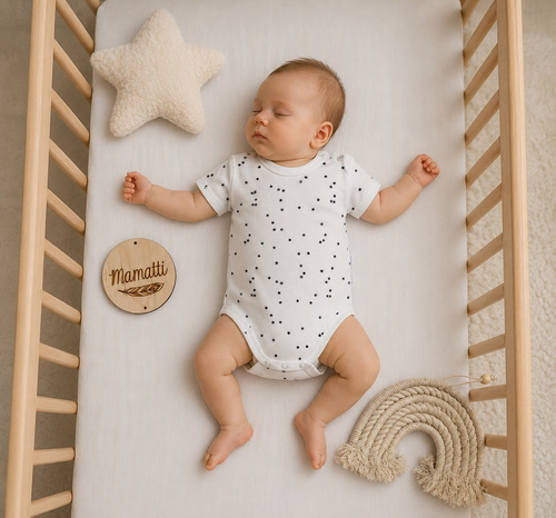 Mamatti BK16225 Body para bebé manga corta estrellas algodón