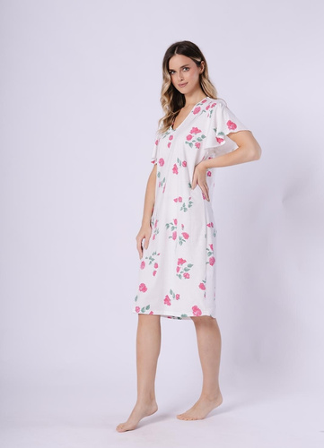 Venus Leveza 1726 camisón de algodón para mujer, hasta la rodilla, floral