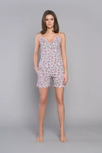 Pijama slim-fit Dolce Ladies, short Moda Italiana - estampado