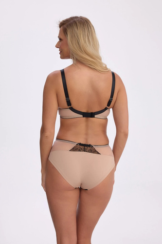 Sujetador Gaia BS 1377 Isabela semi soft negro-beige bordado con aros