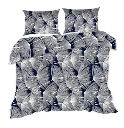1727N Ropa de cama de algodón Classic E24 Karo diente de león azul marino blanco- 100% algodón, duradero, colorido, juego de 2 piezas