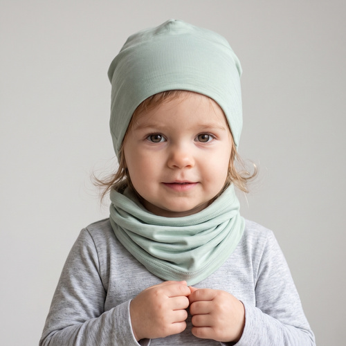 229125 Nicol Cuello infantil 100% Merino verde