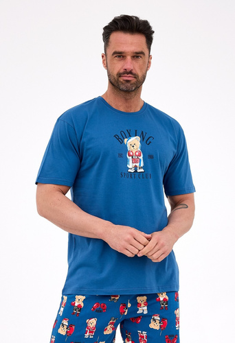 Pijama de hombre Cornette 326/296 Boxer de algodón, manga corta, cómodo y elegante