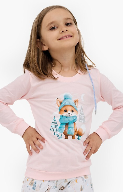 594/192 592/192 Pijama de algodón Fox Cornette para niña, zorro, manga larga