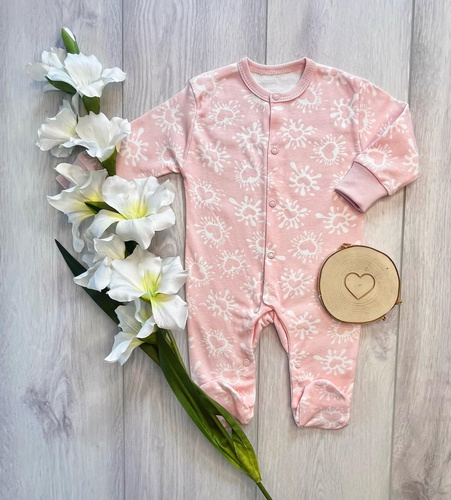 Pijama enterizo para bebé Mamatti PA16340 rosa de algodón con cierre de broches a presión