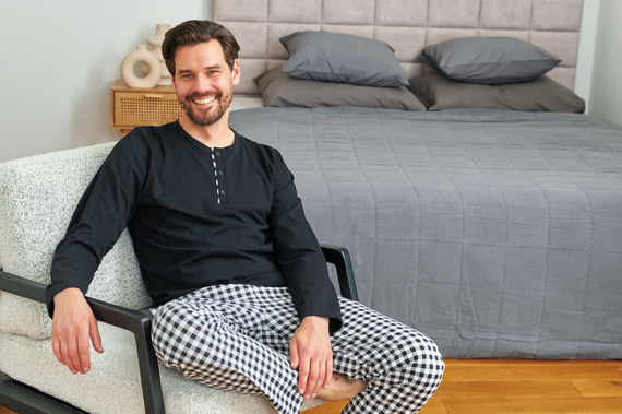 7369 Doctor Nap Pijama de algodón para hombre - corte clásico y comodidad natural para cualquier salida nocturna
