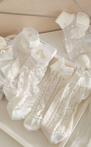 Calcetines mujer algodón Magnetis CC-251106 ecru con motivo