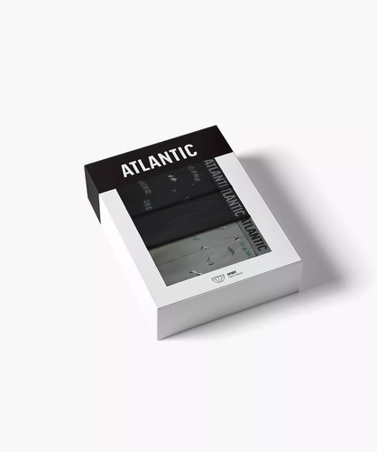 Calzoncillos Atlantic para hombre 3MP-206/25 de algodón caqui negro, paquete de 3, corte clásico