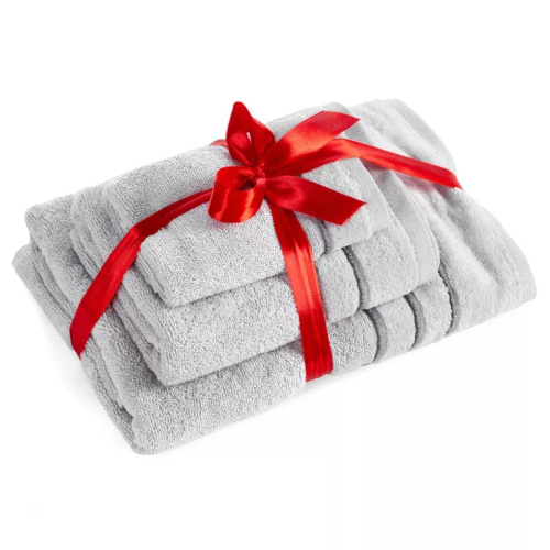 Set de toallas Eurofirany 3 piezas suaves absorbentes elegantes Sibel silver