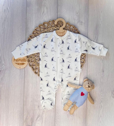 Pelele bebé Mamatti PA16040 Barcos – pelele de algodón para recién nacido