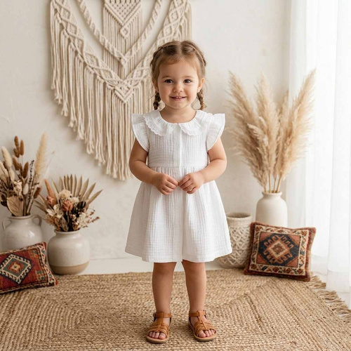 Nicol 224245 Vestido de Muselina para Niña 100% Algodón para Verano