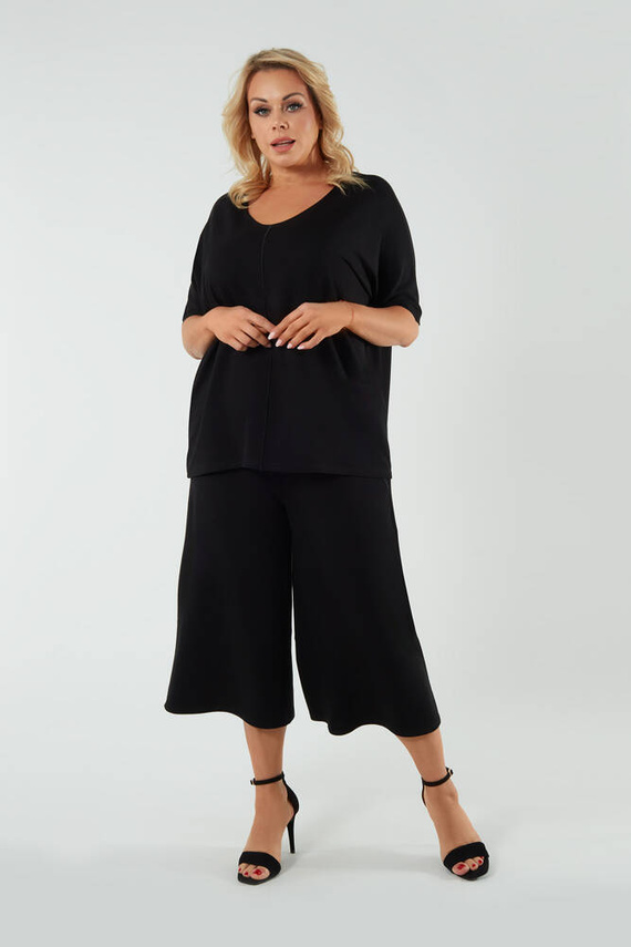 Soler Blusa manga corta Moda Italiana - negro