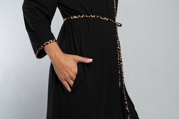 Albornoz Eila Moda Italiana manga 3/4 - estampado leopardo