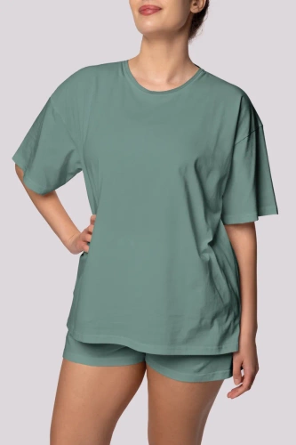 Bliss pijama de mujer de manga corta Mona verde oliva