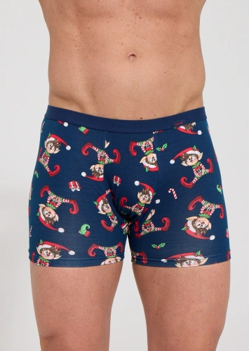 007/88 Elf Bóxer de hombre Cornette Christmas de algodón ajustado con diseño navideño