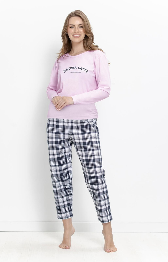 Pijama de mujer Taro Isolda 3626 lila 100% algodón manga larga 7/8