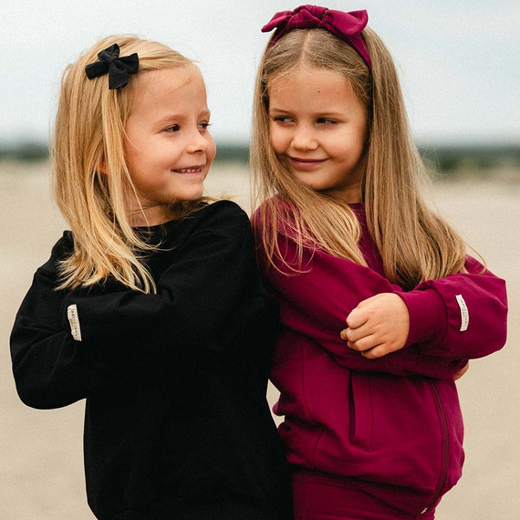 Sudadera bomber Simply Comfy Niño Eevi burdeos - algodón, ligera, sin capucha