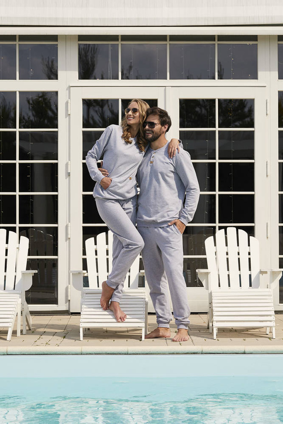 Conjunto de chándal Leader largo. manga, longitud. pantalones Moda Italiana - melange