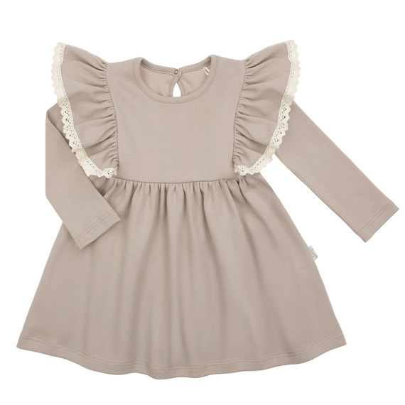 212169 Vestido de niña Tola Nicol - 100% algodón, manga larga, volantes, confección pulida