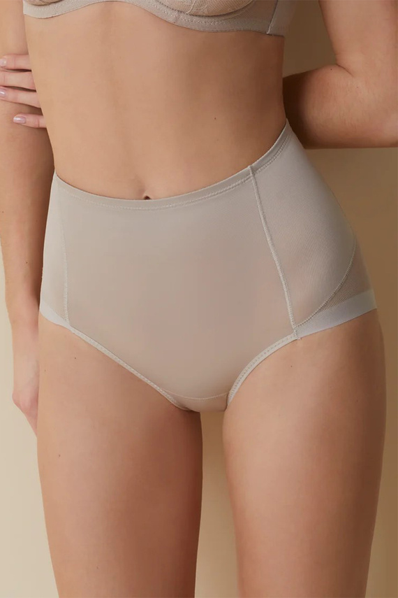 907 Selene Control bragas de tul de talle alto con modelado beige