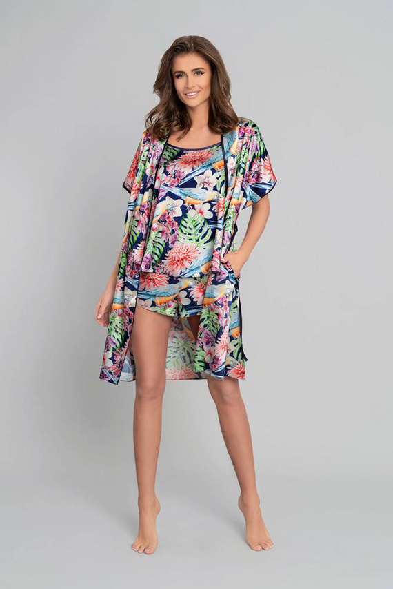 Albornoz Polynesia Ladies Moda Italiana - estampado floral