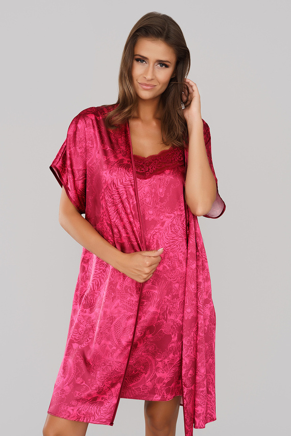 Impresja Albornoz de señora Moda italiana burdeos