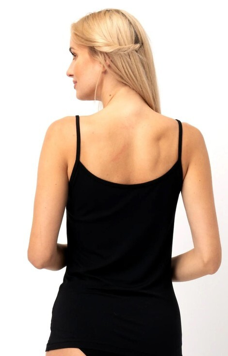 LVW 001 Camiseta mujer Key negro - bambú sin tirantes