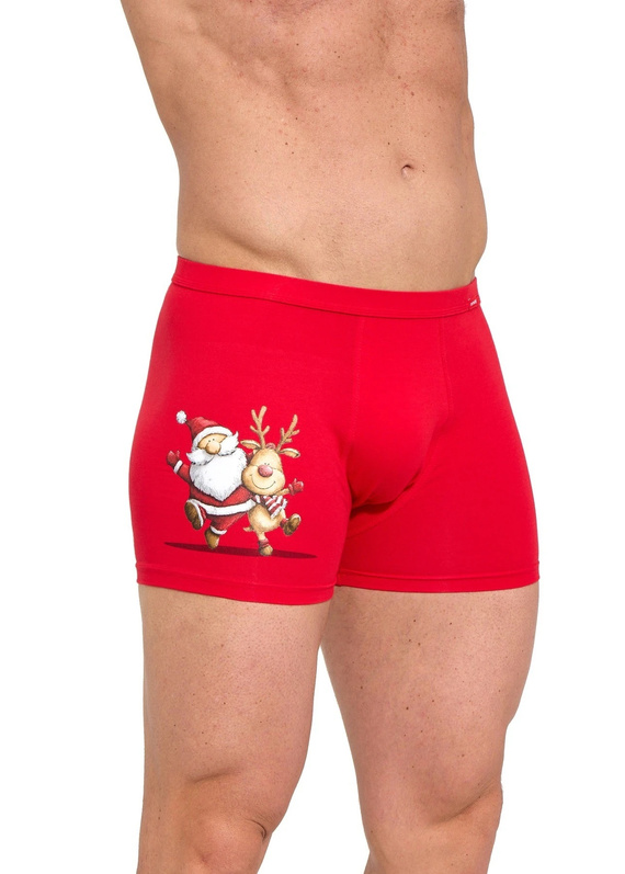 Cornette Gift 914/06 conjunto masculino navideño bóxers y calcetines Papá Noel reno