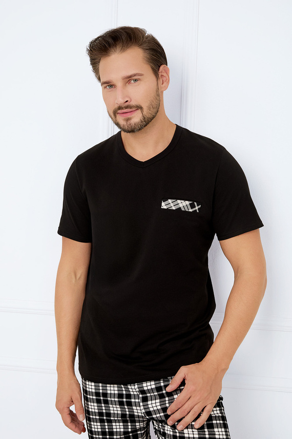 Klark Pijama de manga corta para hombre, pantalón corto Moda Italiana - negro/estampado