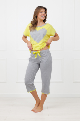 Pijama Sabrina Italian Fashion 100% algodón – manga corta, pantalón 3/4