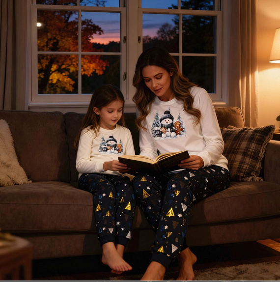977/189 978/189 Snowy Day Cornette pijama de niña algodón, manga larga | Cálido y confortable