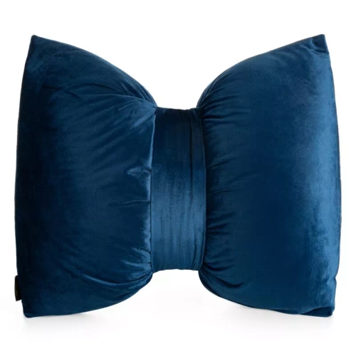 Eurofirany Cojín de Navidad azul marino 45x55 - lazo de terciopelo
