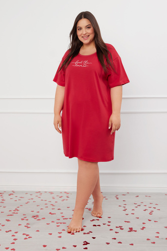 Camisón de manga corta Evora Italian Fashion- rojo