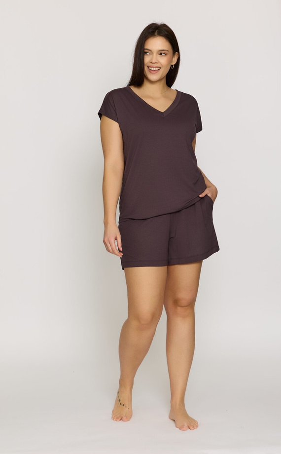 Short pijama Mefemi Mila PDI1 viscosa suave cómodo mujer brown