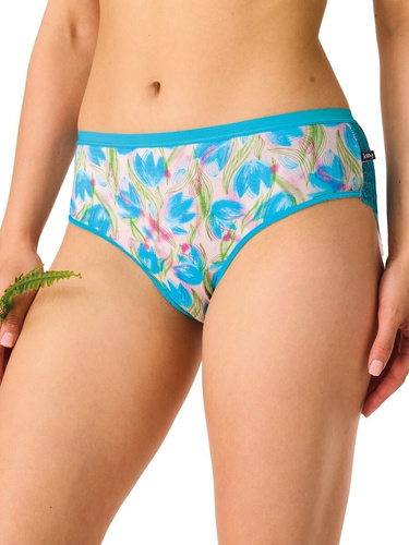 Braguitas mujer Key LPC 572 midi bikini algodón con encaje – pack 2