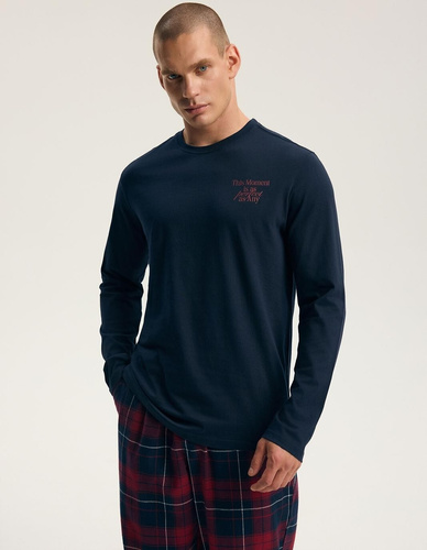 Pijama para hombre Henderson 45455 Indigo azul marino 100% algodón franela