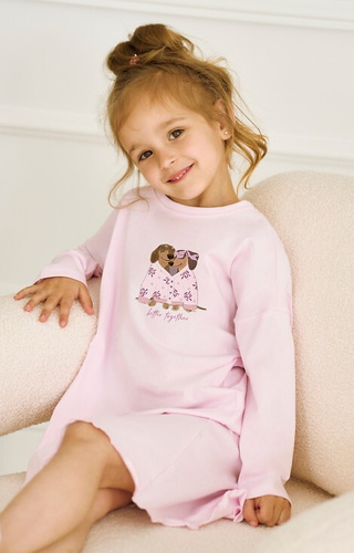 3509 Jasmina Taro rosa - camisón niña algodón estampado