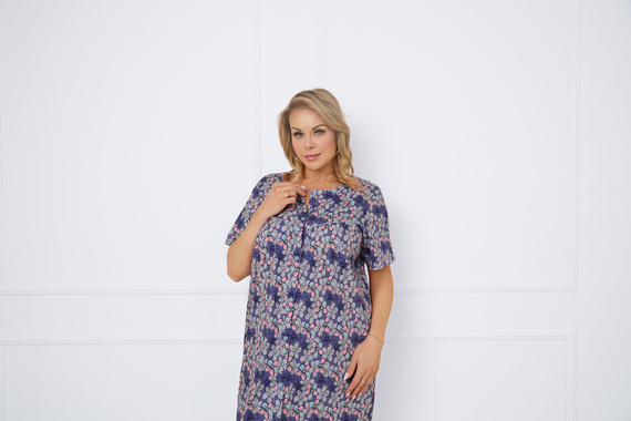 Camisón Bonaria, manga corta Moda Italiana - estampado