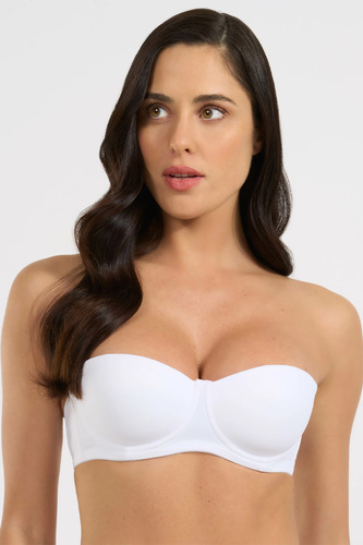 391 Sujetador Bandeau Bianco Selene Bardotka Aros Desmontables Tirantes