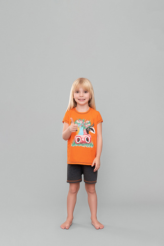 Pijama de niña Blonde Italian Fashion - naranja/melange oscuro