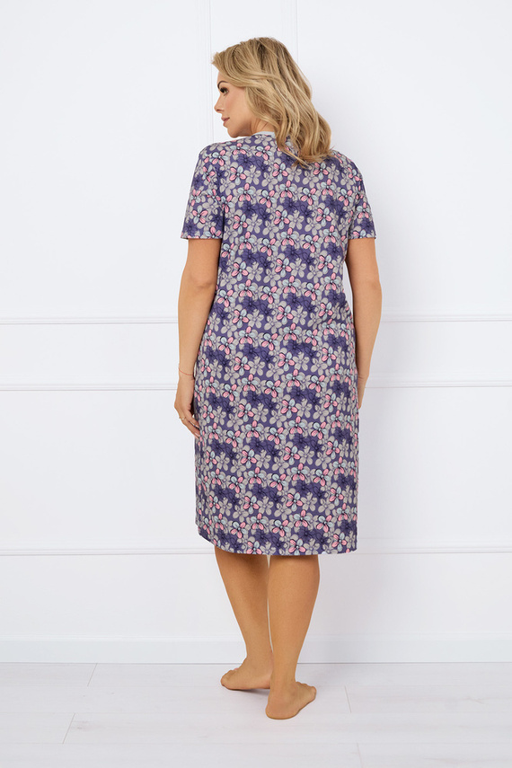 Camisón desabrochado Carbonia, manga corta Moda Italiana - estampado