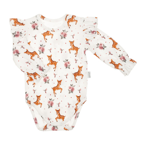 216098 Lala - Body Nicol bebé, algodón, manga larga, volantes