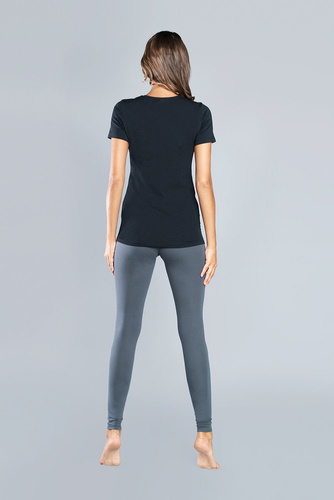 Camiseta de manga corta Ibiza Mujer Moda Italiana - negro